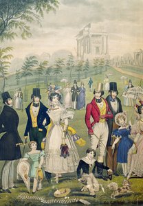View of the Green Park, London, Showing the Fashions of the Time (detail)